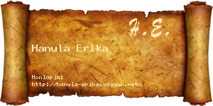 Hanula Erika névjegykártya